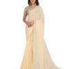 Rekha Maniyar Women's Beige Poly Chiffon Solid Saree With Embroidered Blouse With Unstitched Blouse Piece (KHAJANA_BEIGE)