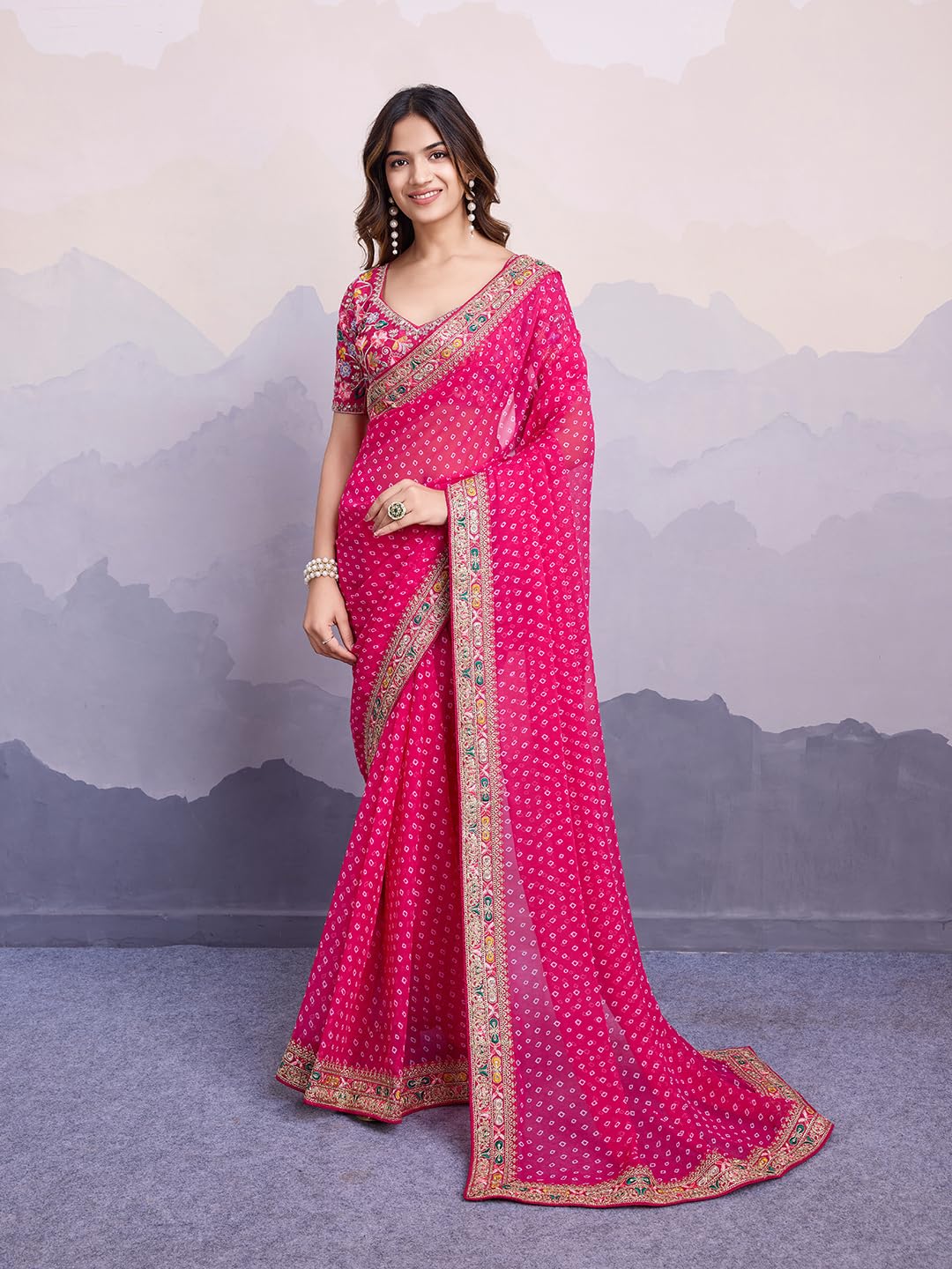 Ekasya Women Soft Georgette Printed Ready to Wear Saree (E5635_1) - Nice Design, Elegant, Comfortable Fit, Perfect for Casual & Semi-Formal Occasions, Stylish & Easy to Wear Saree E6253_1 - Image 7