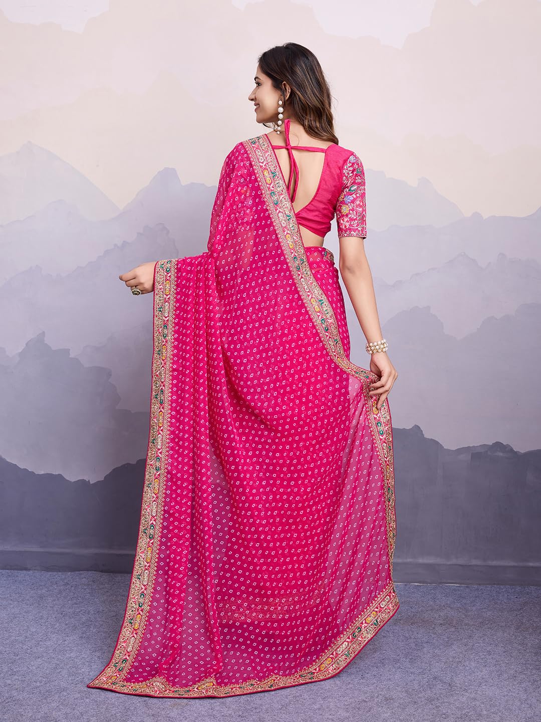 Ekasya Women Soft Georgette Printed Ready to Wear Saree (E5635_1) - Nice Design, Elegant, Comfortable Fit, Perfect for Casual & Semi-Formal Occasions, Stylish & Easy to Wear Saree E6253_1 - Image 5