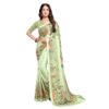 Rekha Maniyar Women's Ikat Satin Saree With Blouse Piece (Pista)