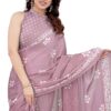 MIRCHI FASHION Chiffon Georgette Batik Printed Sarees for Women with Blouse Piece (37995-Onion Pink, White)