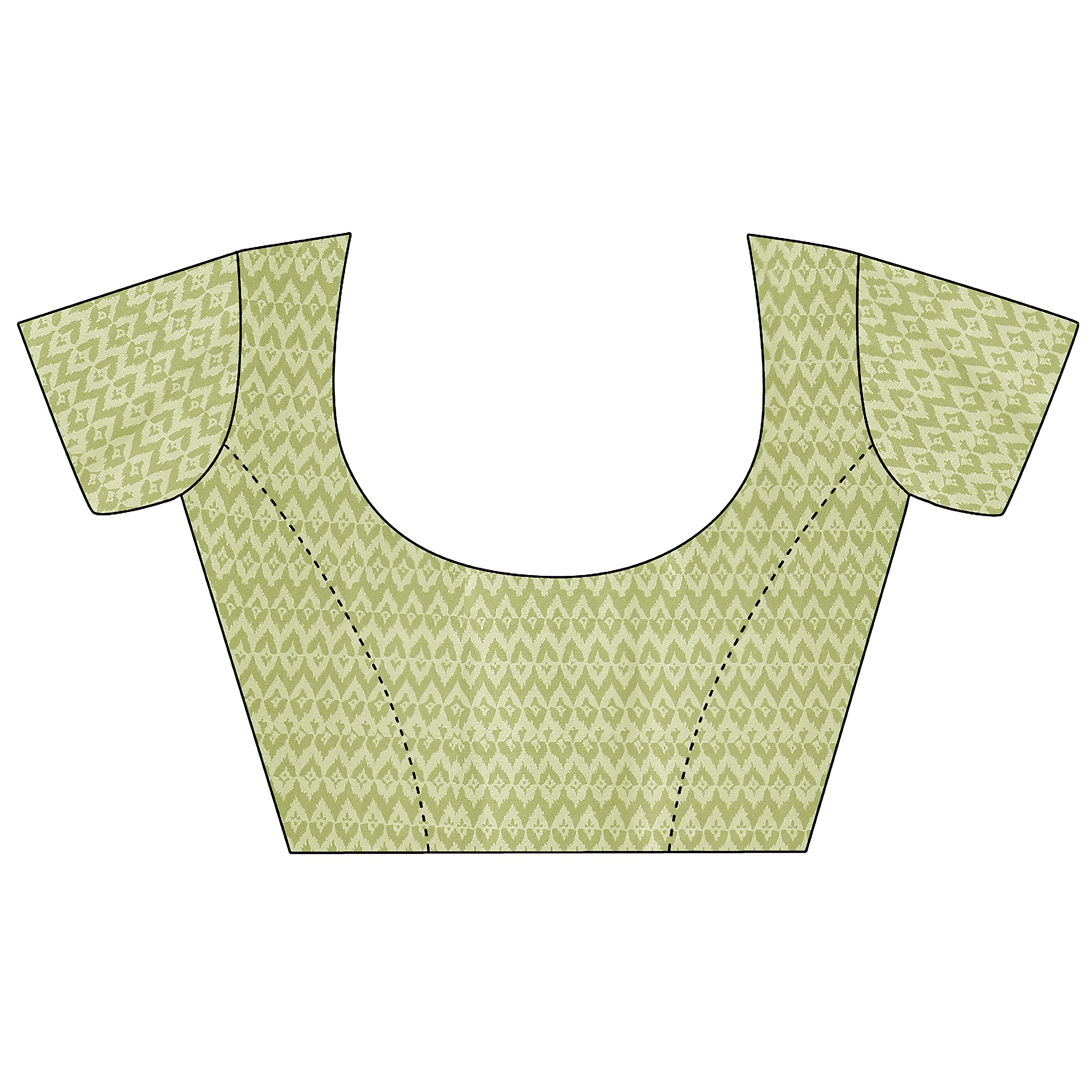 Rekha Maniyar Women's Ikat Satin Saree With Blouse Piece (Pista) - Image 3