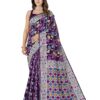 Glory Sarees Women's Kashmiri Pashmina Silk Woven Saree With Blouse Piece (Modern_Silk101_Wine)