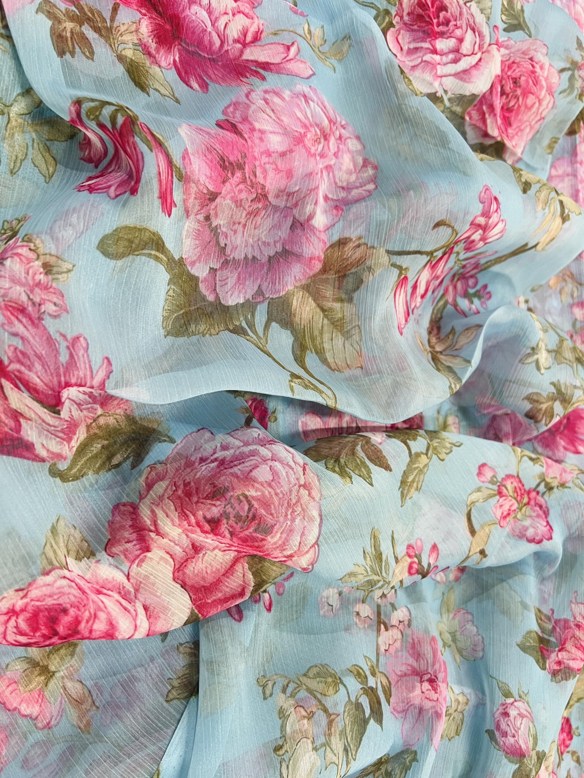 Garden Vareli Floral Print Nara Chiffon Saree - Image 5