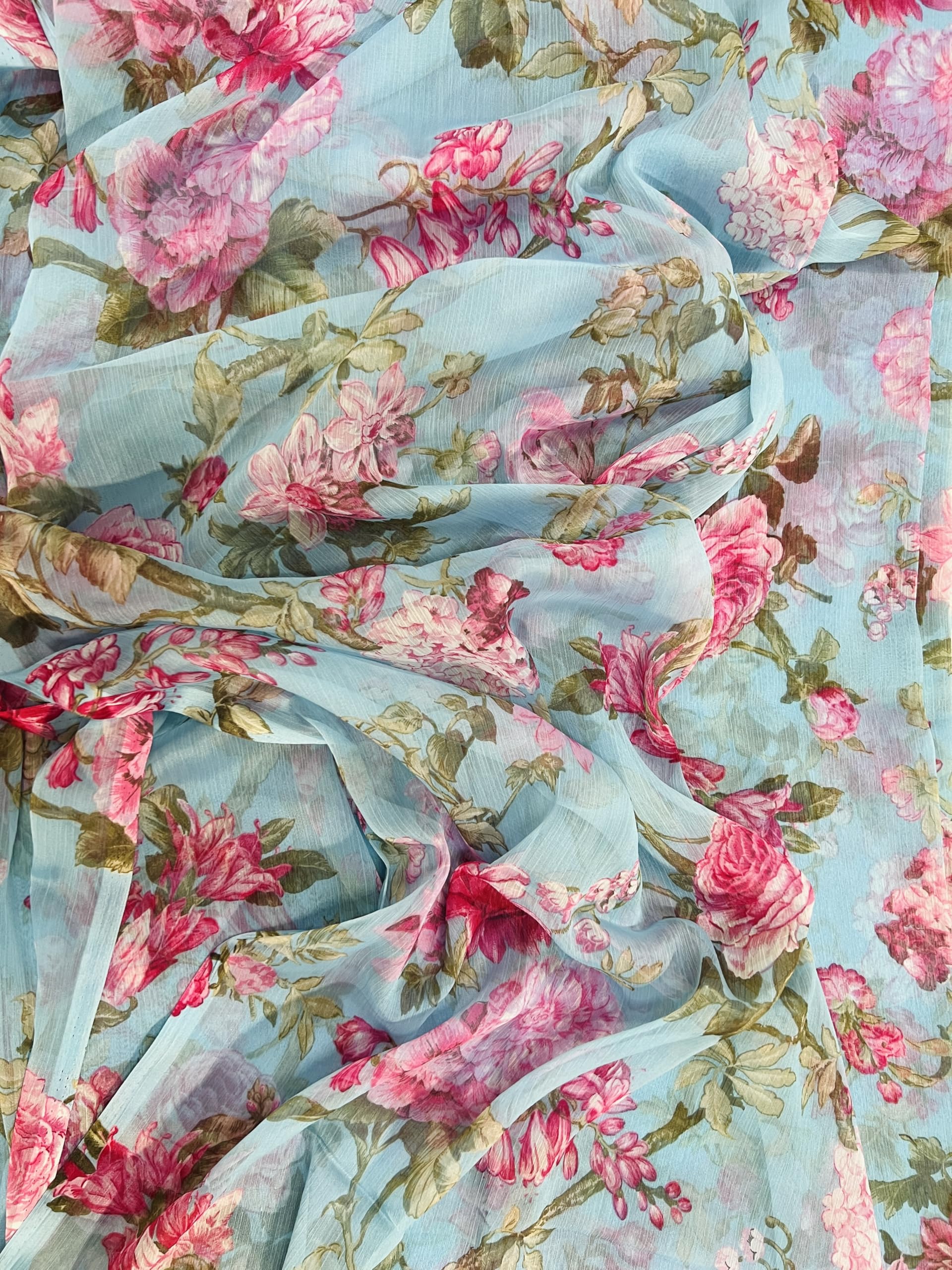 Garden Vareli Floral Print Nara Chiffon Saree - Image 2